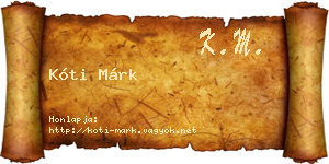 Kóti Márk névjegykártya